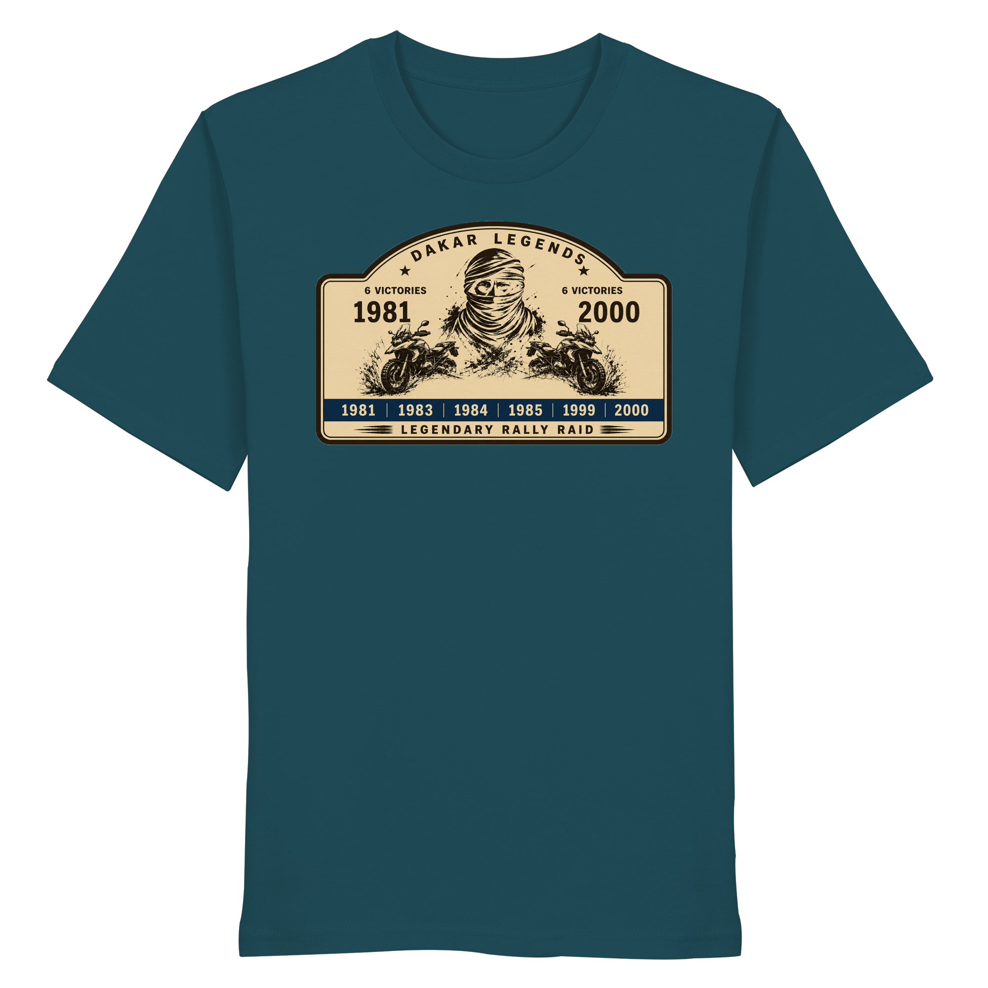 Dakar Legends Rally Badge GS MotorradGS Dakar Legends T-Shirt – Rally Raid Vintage Edition - Organic Shirt