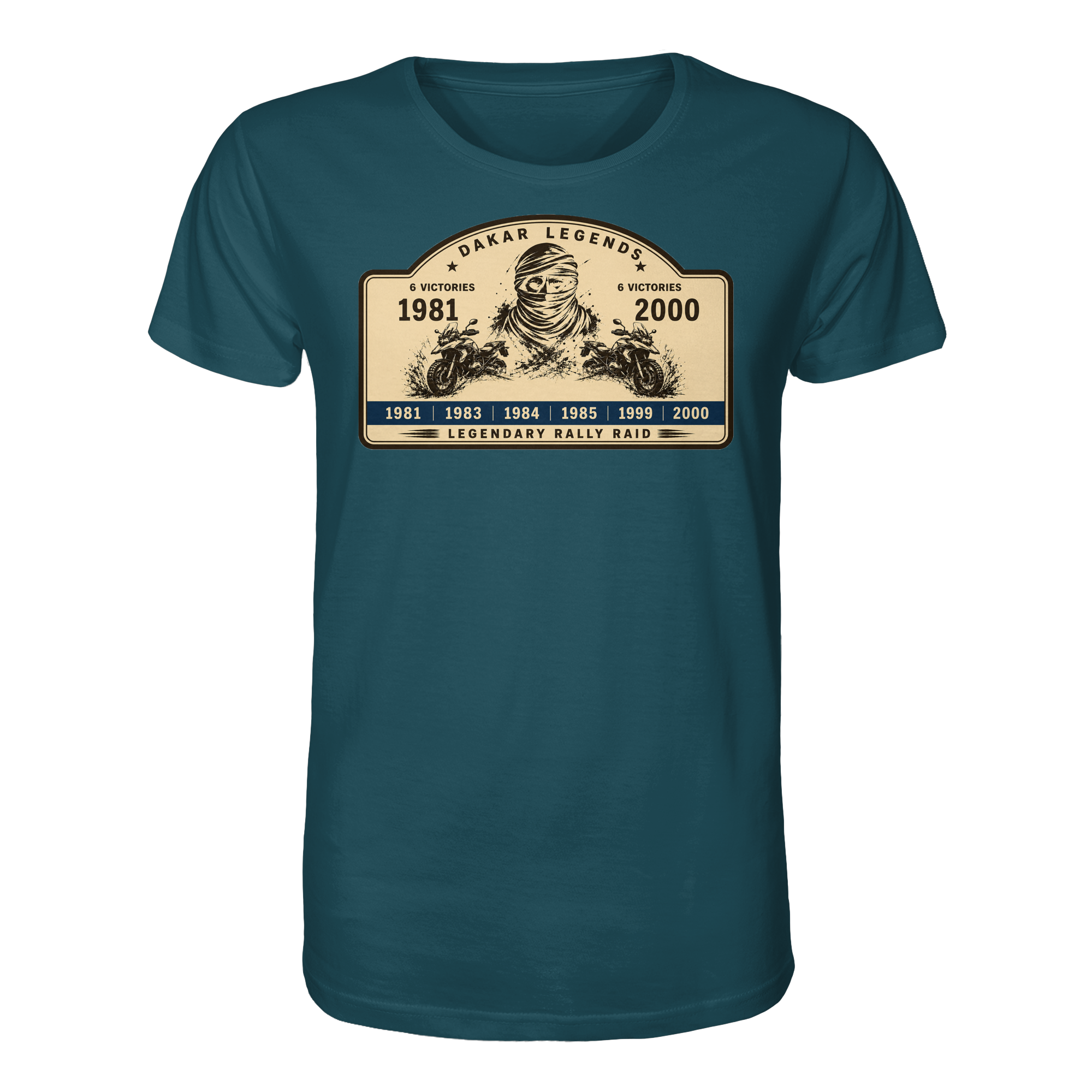 Dakar Legends Rally Badge GS MotorradGS Dakar Legends T-Shirt – Rally Raid Vintage Edition - Organic Shirt