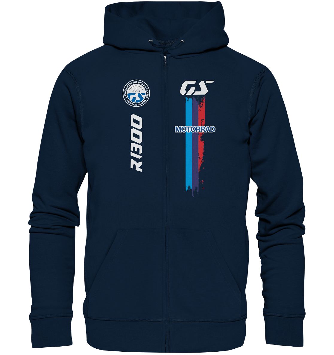 GS Motorrad "3-Stripes" BMW R 1300 GS - Make Life a Ride -  Full Zipper Hoodie
