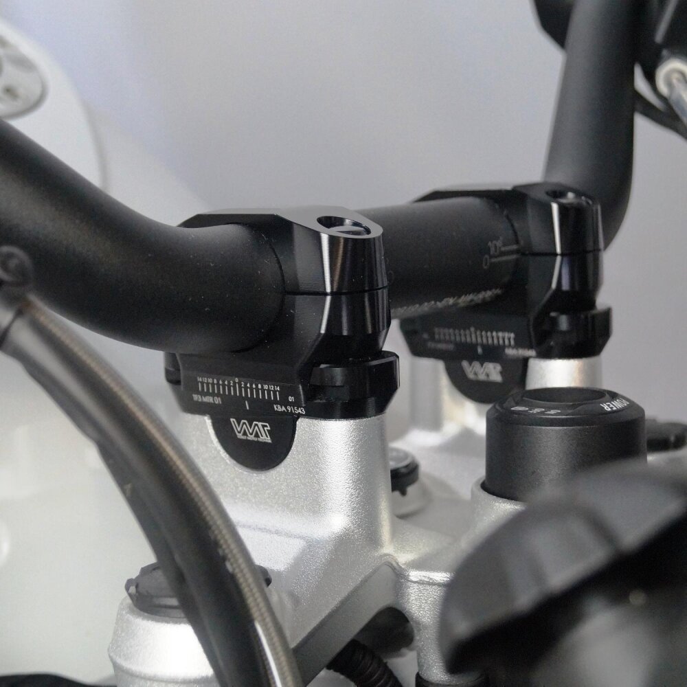 Adjustable handlebar riser for BMW R 1200 GS LC and R 1250 GS & Adventure models black anodized (31568-BL)