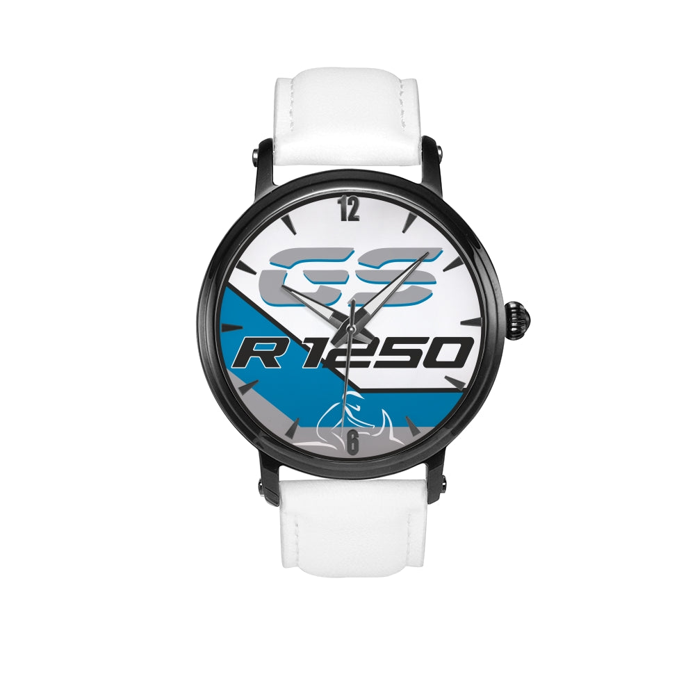 R 1250 GS COSMIC Style Watch/Uhr wasserdicht - Echtleder Armband 3 Farben - GS Magazin