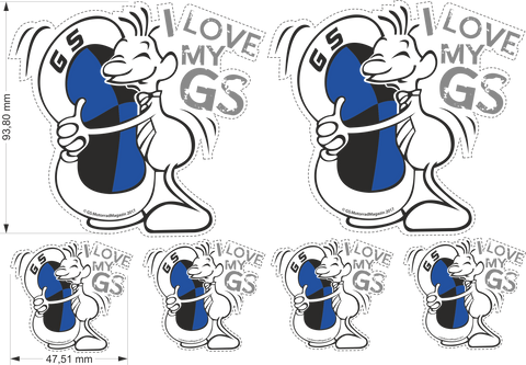 GS »Liebling« - I love my GS - 6teiliges Sticker Set Classic - GS Magazin