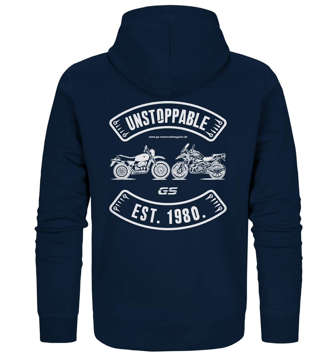 GS Motorrad »UNSTOPPABLE R 80 G/S versus R 1250 GS« seit 1980 - Unisex Full-Zipper für SIE & IHN - GS Magazin