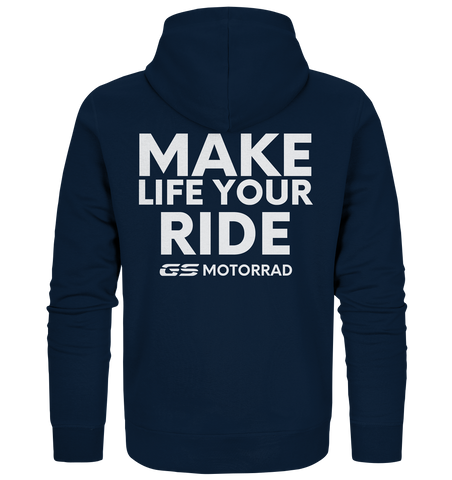 GS Motorrad "MAKE LIFE YOUR RIDE" - Premium Full Zipper für SIE & IHN - 5 Farben