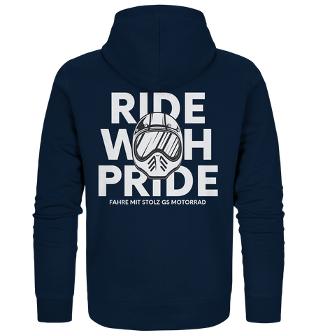 GS Motorrad "Ride with Pride" Fahre mit Stolz GS - Premium Full Zipper Hoodie für SIE & IHN