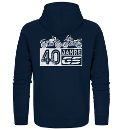 40 Jahre GS "Tradition trifft Moderne" - GS Hommage Motiv - Organic Full Zipper für SIE & IHN 5 Farben - GS Magazin