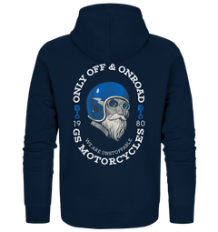 GS Motorrad "WE ARE UNSTOPPABLE - GS MOTORCYCLES" OldschoolDesign - Full-Zipper für SIE & IHN in 3 Farben - GS Magazin