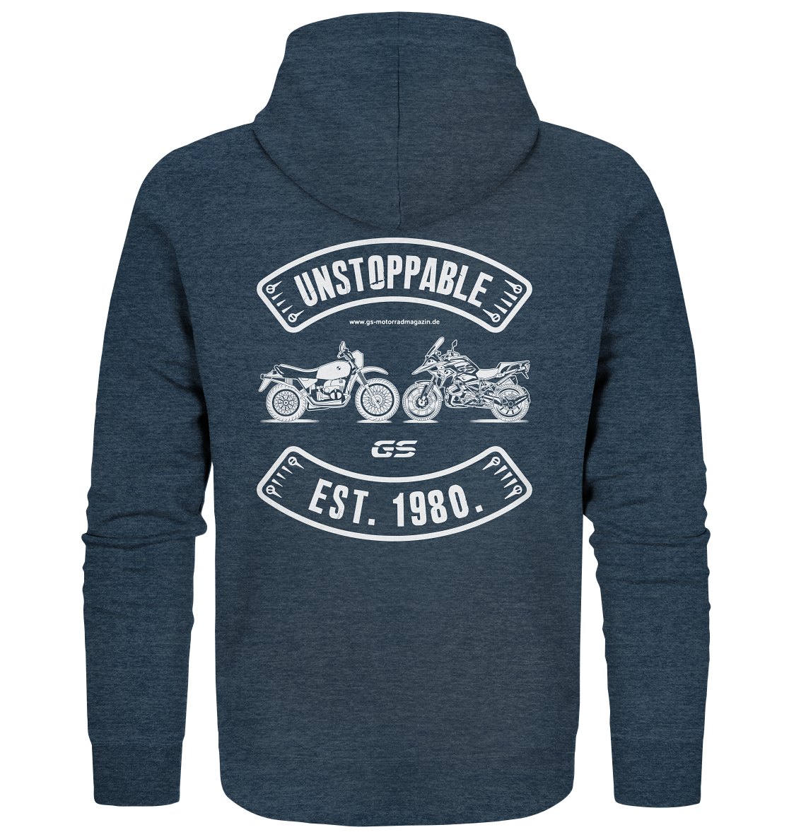 GS Motorrad »UNSTOPPABLE R 80 G/S versus R 1250 GS« seit 1980 - Unisex Full-Zipper für SIE & IHN - GS Magazin