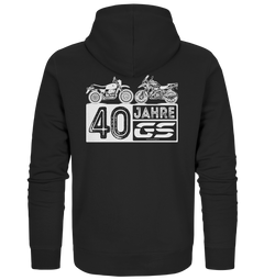40 Jahre GS "Tradition trifft Moderne" - GS Hommage Motiv - Organic Full Zipper für SIE & IHN 5 Farben - GS Magazin