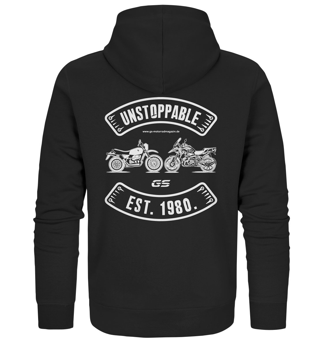 GS Motorrad »UNSTOPPABLE R 80 G/S versus R 1250 GS« seit 1980 - Unisex Full-Zipper für SIE & IHN - GS Magazin