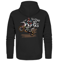 GS Motorcycle "I love my GS Enduro" Design Premium - Organic Full Zipper Hoodie Jacket