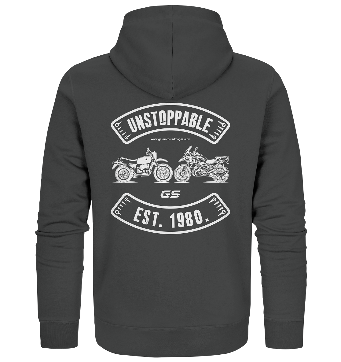 GS Motorrad »UNSTOPPABLE R 80 G/S versus R 1250 GS« seit 1980 - Unisex Full-Zipper für SIE & IHN - GS Magazin
