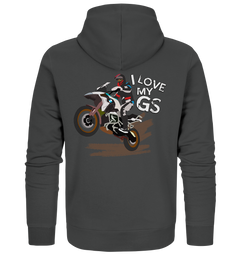 GS Motorcycle "I love my GS Enduro" Design Premium - Organic Full Zipper Hoodie Jacket