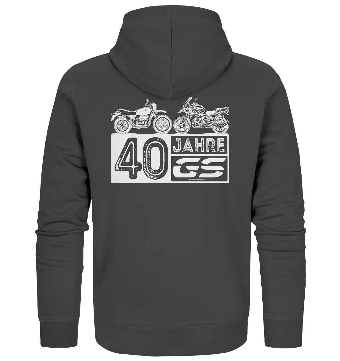 40 Jahre GS "Tradition trifft Moderne" - GS Hommage Motiv - Organic Full Zipper für SIE & IHN 5 Farben - GS Magazin