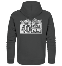 40 Jahre GS "Tradition trifft Moderne" - GS Hommage Motiv - Organic Full Zipper für SIE & IHN 5 Farben - GS Magazin