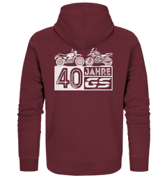 40 Jahre GS "Tradition trifft Moderne" - GS Hommage Motiv - Organic Full Zipper für SIE & IHN 5 Farben - GS Magazin
