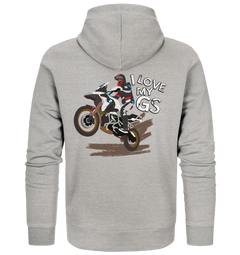 GS Motorcycle "I love my GS Enduro" Design Premium - Organic Full Zipper Hoodie Jacket