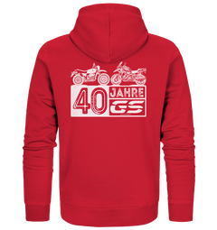 40 Jahre GS "Tradition trifft Moderne" - GS Hommage Motiv - Organic Full Zipper für SIE & IHN 5 Farben - GS Magazin