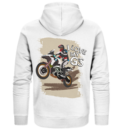 GS Motorcycle "I-Love-My-GS Rider" BMW R 1250 1200 1150 1100 GS (Personalizable!) - Organic Full-Zipper Hoodie Jacket