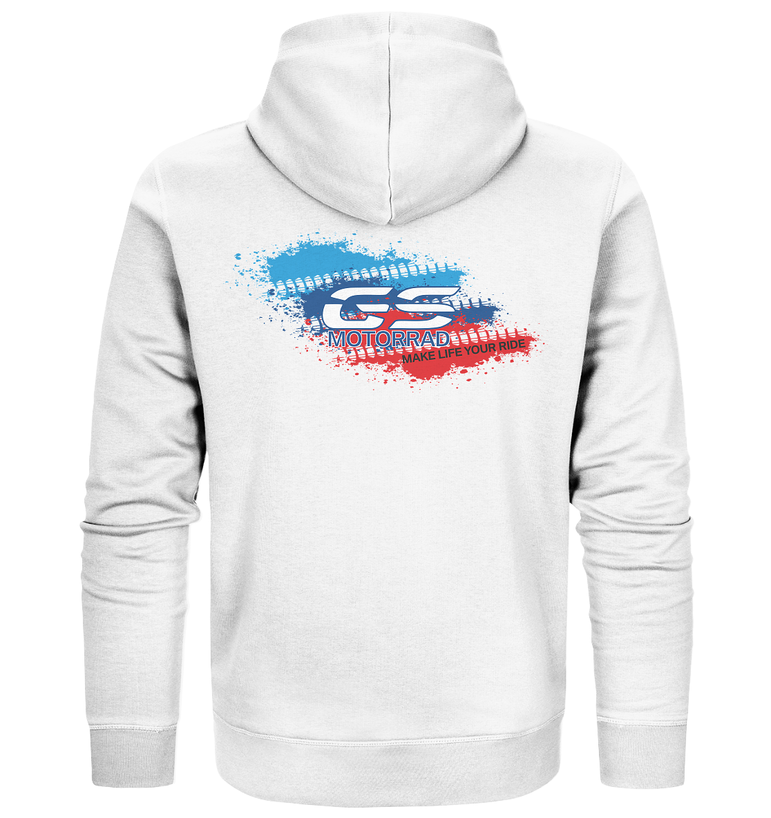 GS MOTORRAD BMW GS 1250 1200 900 850 "SPLASH" MAKE LIFE A RIDE (customizable!) - Organic FULL Zipper Hoodie Jacket