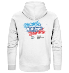 GS Motorrad BMW GS 1250 1200 900 850 "TRACK" MAKE LIFE A RIDE  - Organic FULL-Zipper Hoodie-Jacke