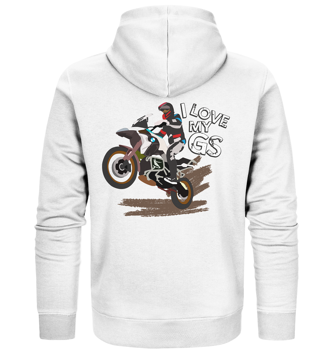 GS Motorcycle "I love my GS Enduro" Design Premium - Organic Full Zipper Hoodie Jacket