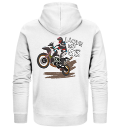 GS Motorcycle "I love my GS Enduro" Design Premium - Organic Full Zipper Hoodie Jacket