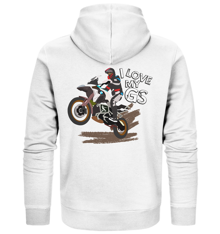 GS Motorrad "I love my GS Enduro" Design Premium - Organic Full Zipper Hoodie Jacke