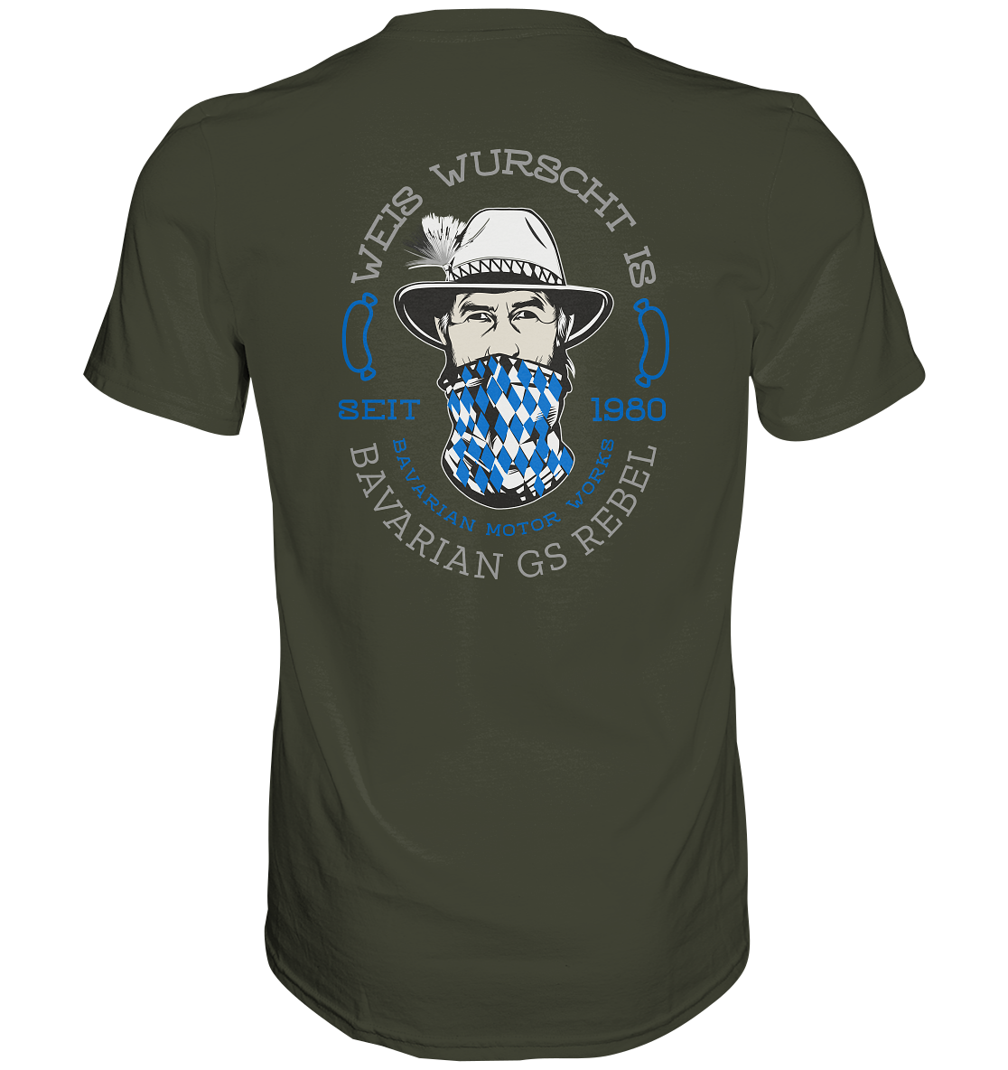 GS Motorrad "BAVARIAN GS REBEL-Weis wurscht is"  - Premium Herren Shirt - 8 Farben lieferbar - GS Magazin