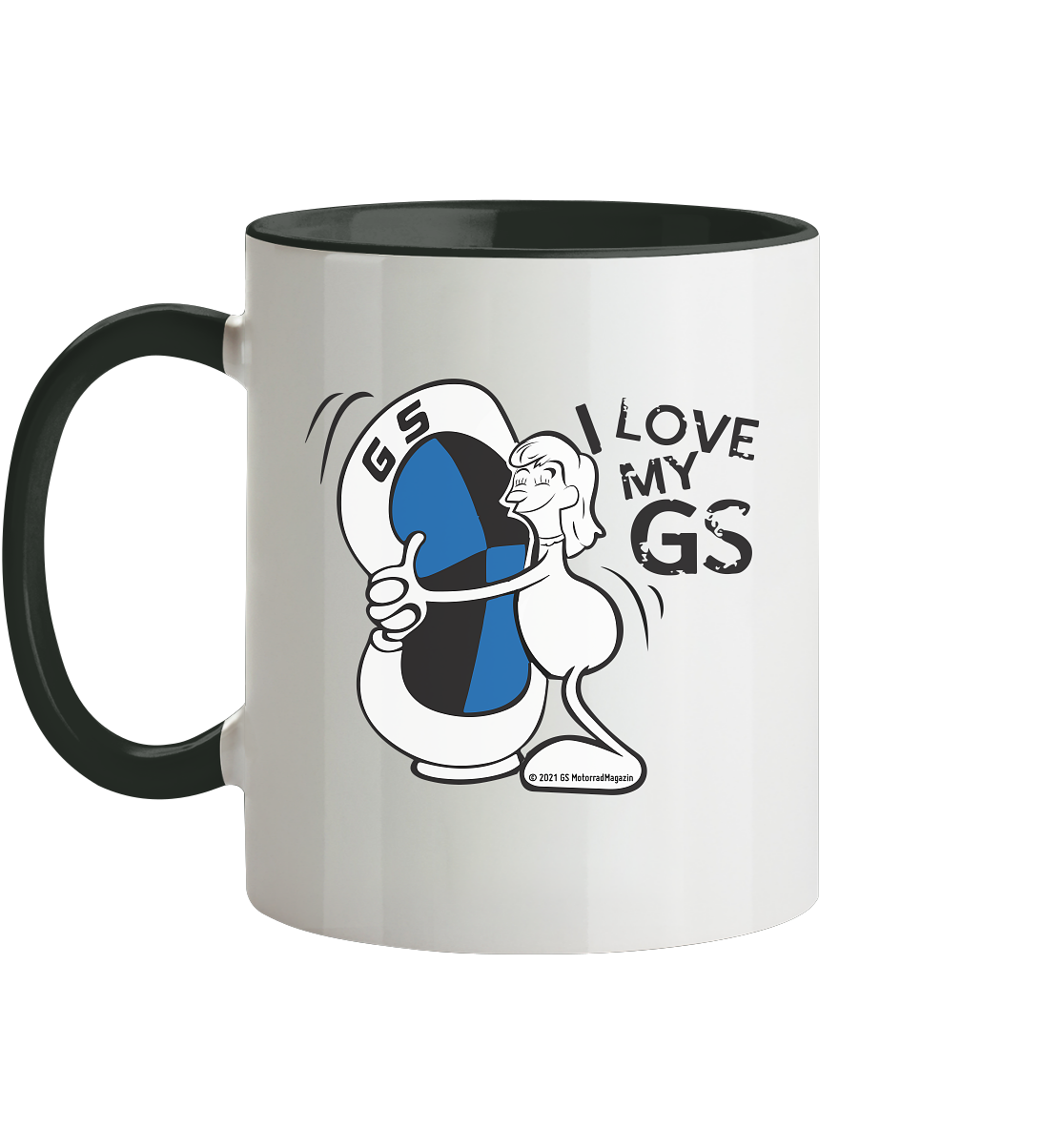 GS Motorrad Liebling MAXI »i-love-my-gs« neues Design 2021 für GS Ladies - Tasse zweifarbig - GS Magazin