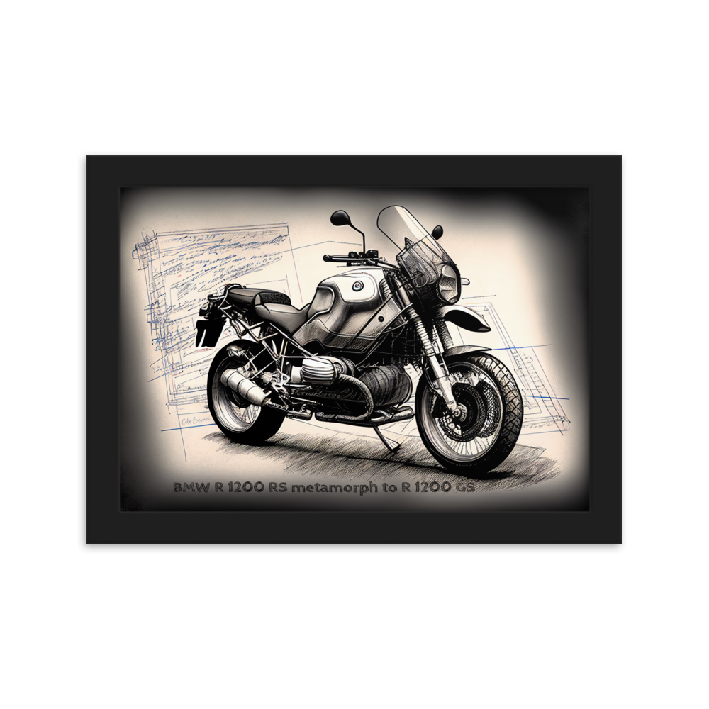 GS Motorrad Sketchposter R 1100 GS morph to R 1200 GS by Cubo Bisiani #044