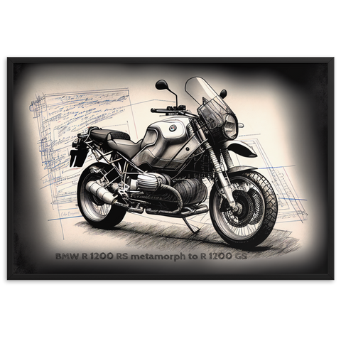 GS Motorrad Sketchposter R 1100 GS morph to R 1200 GS by Cubo Bisiani #044