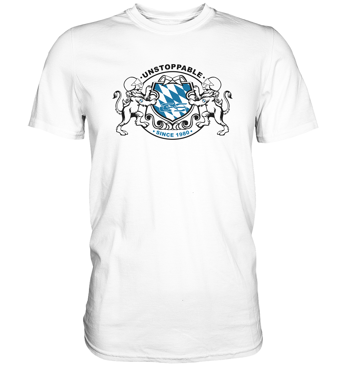 GS Motorrad "UNSTOPPABLE SINCE 1980" Bayern Wappen im GS Style - Premium Shirt - GS Magazin