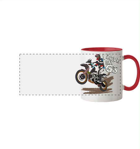 GS Motorrad "I love my GS Enduro" Design Premium - Panorama Tasse zweifarbig