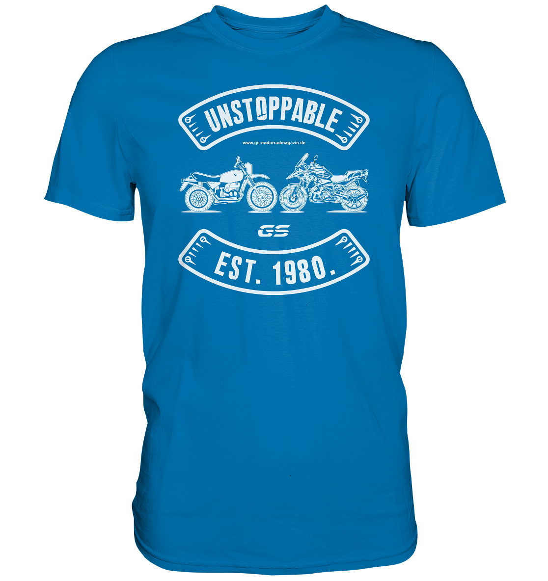 GS Motorrad »UNSTOPPABLE R 80 G/S versus R 1250 GS« seit 1980 - Herren Premium Shirt - GS Magazin