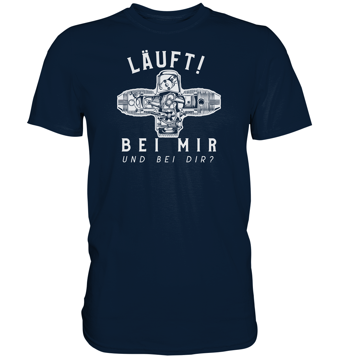 GS Motorrad Boxermotor "Läuft! Bei mir und bei Dir? - Hommage an BMW Boxer Freaks  - Premium Shirt - GS Magazin
