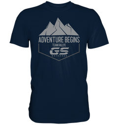 GS Motorrad "ADVENTURE BEGINS - TEAM RALLYE" - Premium Herren Shirt 4 Farben - GS Magazin