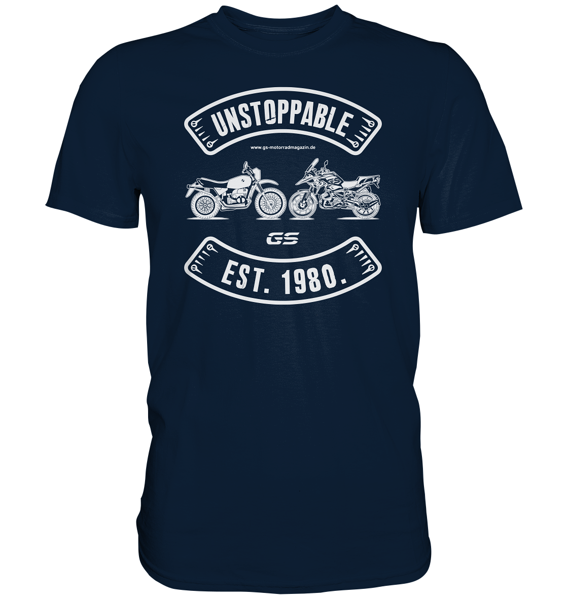 GS Motorrad »UNSTOPPABLE R 80 G/S versus R 1250 GS« seit 1980 - Herren Premium Shirt - GS Magazin