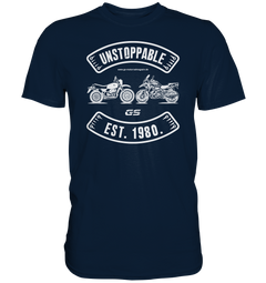 GS Motorrad »UNSTOPPABLE R 80 G/S versus R 1250 GS« seit 1980 - Herren Premium Shirt - GS Magazin