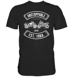 GS Motorrad »UNSTOPPABLE R 80 G/S versus R 1250 GS« seit 1980 - Herren Premium Shirt - GS Magazin