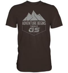 GS Motorrad "ADVENTURE BEGINS - TEAM RALLYE" - Premium Herren Shirt 4 Farben - GS Magazin