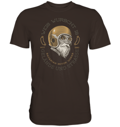 GS Motorrad "Weis Wurscht is - Gelände/Strasse" Oldschool Biker  - Premium Herren Shirt lieferbar 4 Farben - GS Magazin