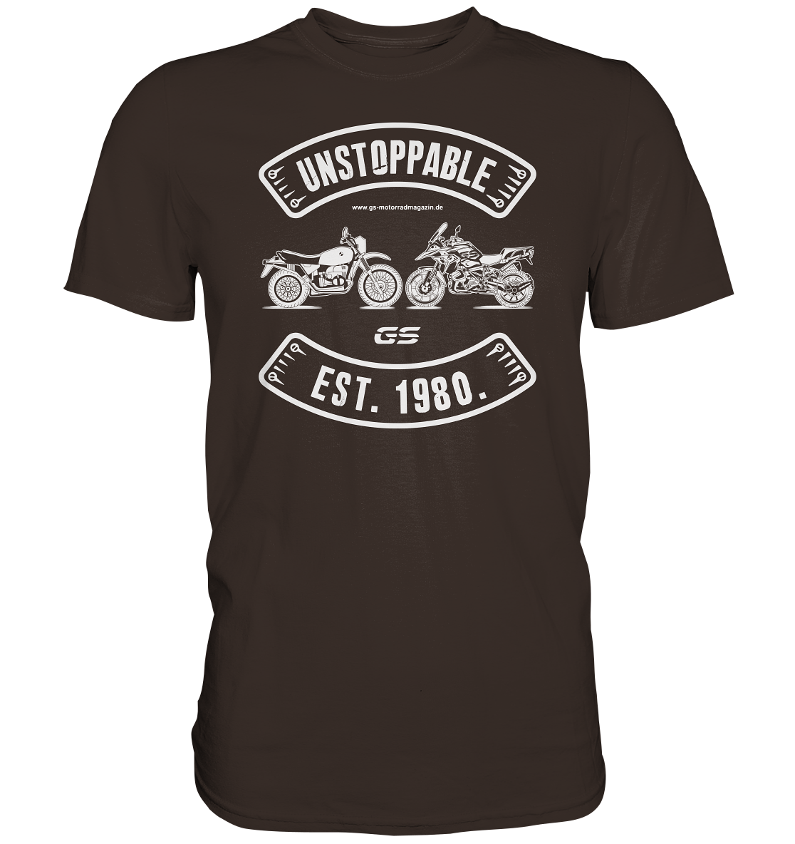 GS Motorrad »UNSTOPPABLE R 80 G/S versus R 1250 GS« seit 1980 - Herren Premium Shirt - GS Magazin
