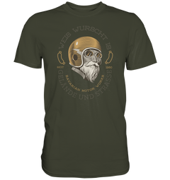 GS Motorrad "Weis Wurscht is - Gelände/Strasse" Oldschool Biker  - Premium Herren Shirt lieferbar 4 Farben - GS Magazin