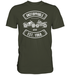 GS Motorrad »UNSTOPPABLE R 80 G/S versus R 1250 GS« seit 1980 - Herren Premium Shirt - GS Magazin