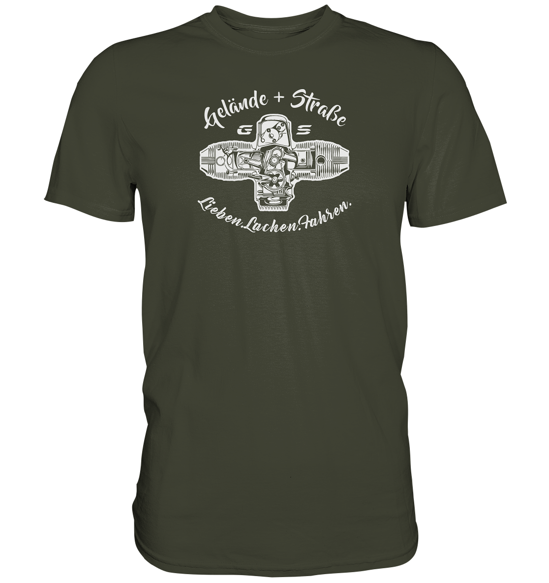 GS Motorrad »Lieben.Lachen.Fahren« Gelände + Straße Boxermotor - Premium Shirt - GS Magazin