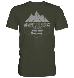 GS Motorrad "ADVENTURE BEGINS - TEAM RALLYE" - Premium Herren Shirt 4 Farben - GS Magazin