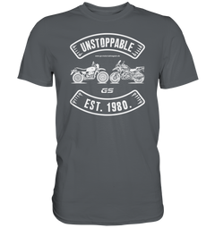 GS Motorrad »UNSTOPPABLE R 80 G/S versus R 1250 GS« seit 1980 - Herren Premium Shirt - GS Magazin