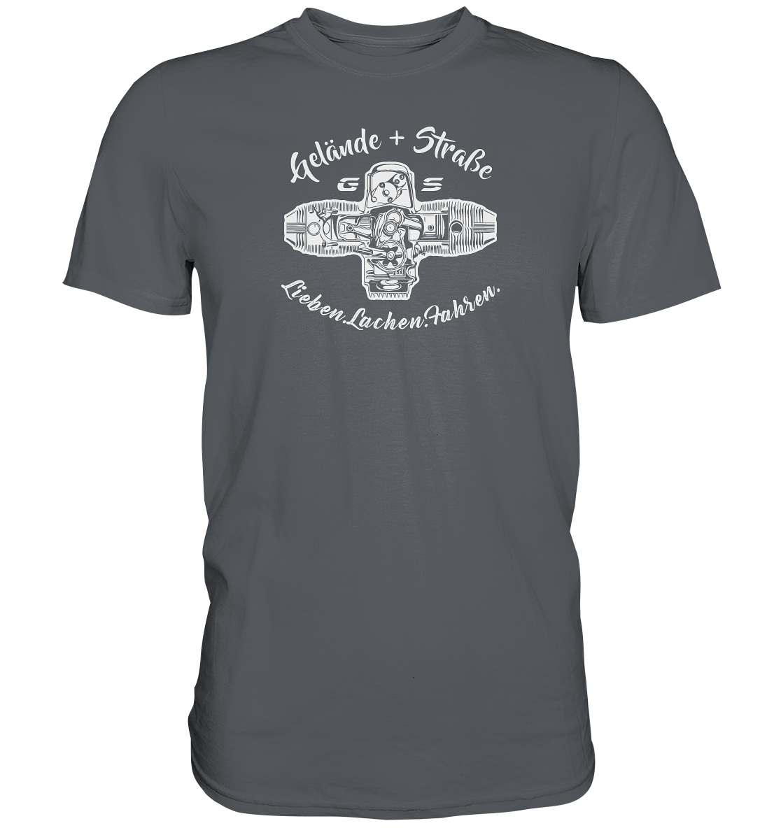 GS Motorrad »Lieben.Lachen.Fahren« Gelände + Straße Boxermotor - Premium Shirt - GS Magazin