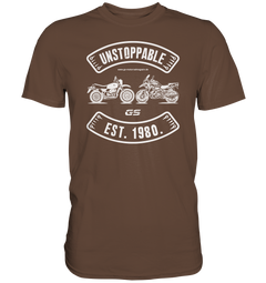 GS Motorrad »UNSTOPPABLE R 80 G/S versus R 1250 GS« seit 1980 - Herren Premium Shirt - GS Magazin